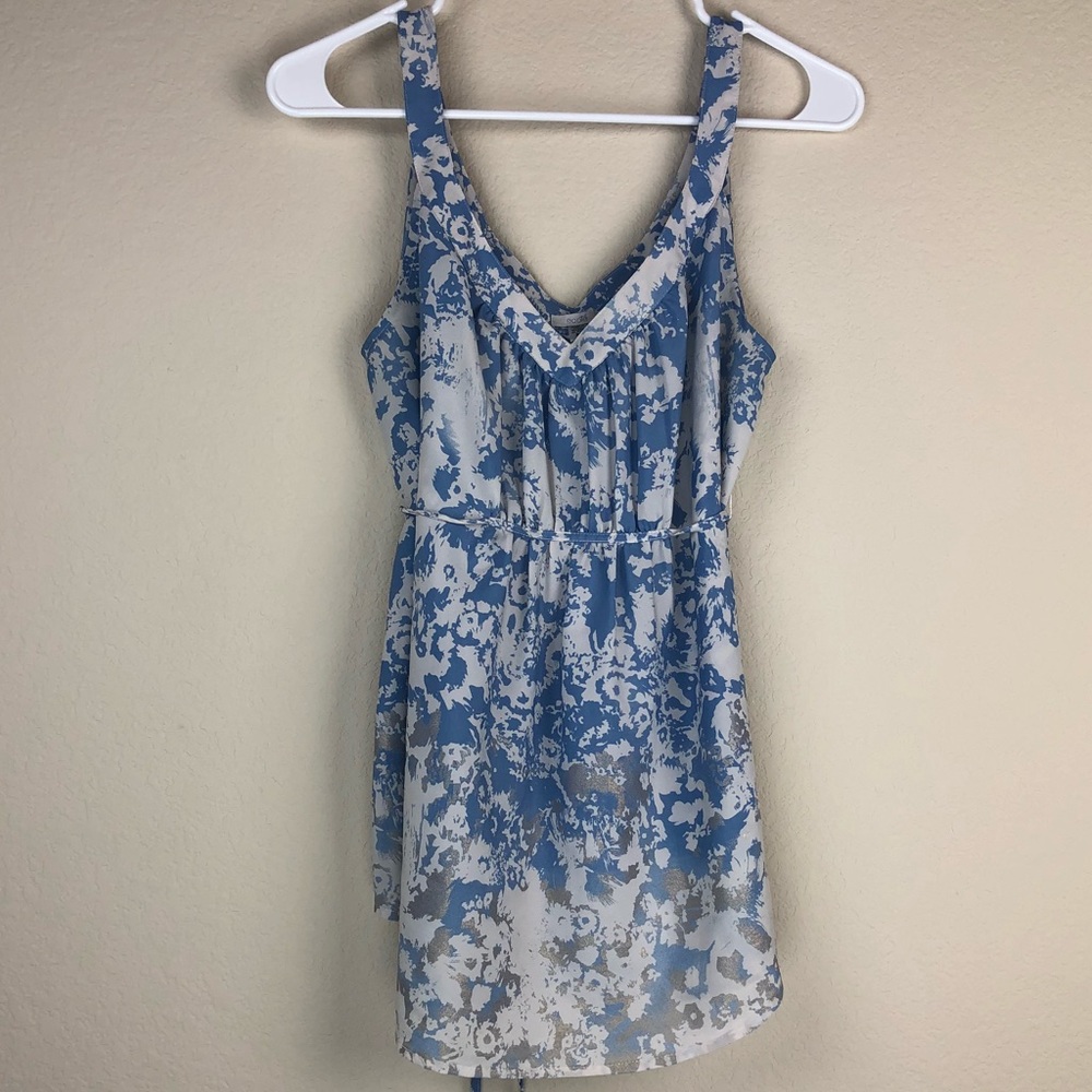 Urban Outfitters Blue & Gold Sleeveless Blouse